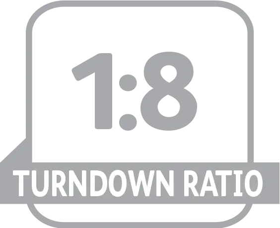1:8 Turndown Ratio